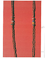 Necklace, five strands magenta-colored seeds, Seeds, plastic, Maure